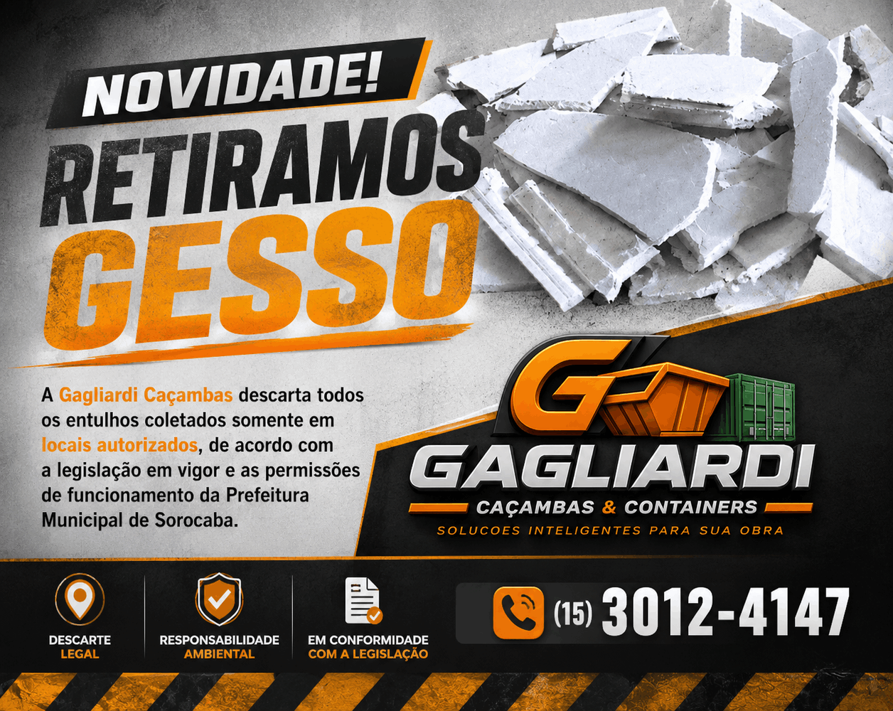 Aluguel de Caçambas para Gesso